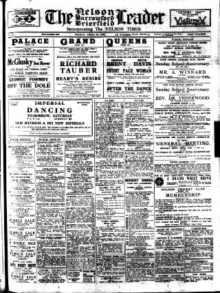 cover page of Nelson Leader published on April 24, 1936