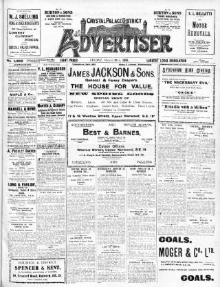cover page of Crystal Palace District Times & Advertiser published on March 19, 1926