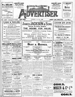 cover page of Crystal Palace District Times & Advertiser published on June 4, 1926