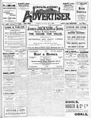 cover page of Crystal Palace District Times & Advertiser published on August 13, 1926