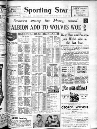 cover page of Sporting Star (Wolverhampton) published on February 29, 1964