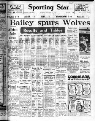 cover page of Sporting Star (Wolverhampton) published on December 19, 1970
