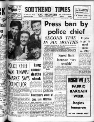 cover page of Southend Times and Recorder published on May 6, 1964