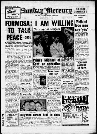 cover page of Birmingham Weekly Mercury published on April 24, 1955