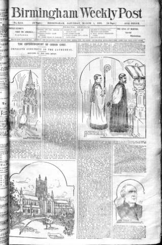 cover page of Birmingham Weekly Post published on March 1, 1902