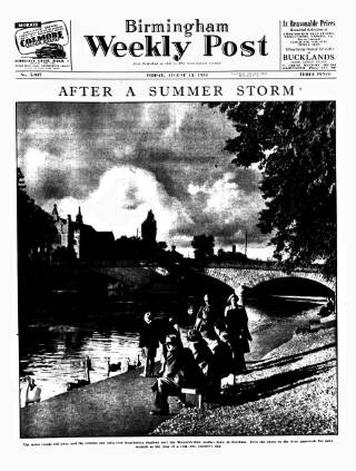 cover page of Birmingham Weekly Post published on August 13, 1954
