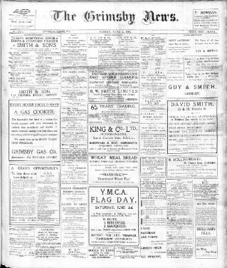 cover page of Grimsby News published on June 2, 1916