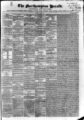 cover page of Northampton Herald published on June 8, 1844