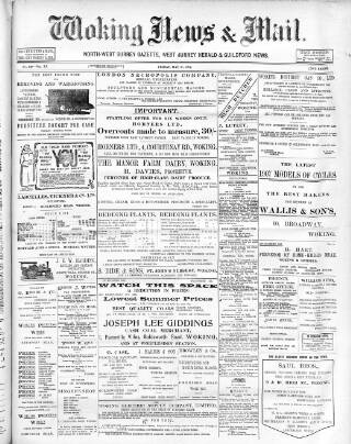 cover page of Woking News & Mail published on May 31, 1907