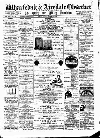 cover page of Wharfedale & Airedale Observer published on April 25, 1884