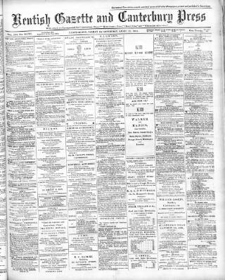 cover page of Kentish Gazette published on April 23, 1904