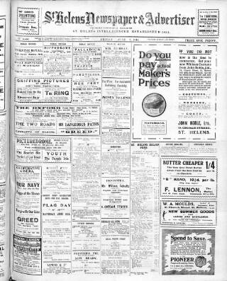 cover page of St. Helens Newspaper & Advertiser published on June 2, 1916