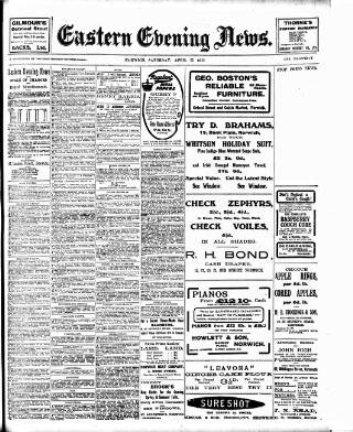 cover page of Eastern Evening News published on April 27, 1907