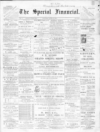 cover page of Special Financial published on June 22, 1889