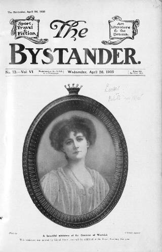 cover page of The Bystander published on April 26, 1905