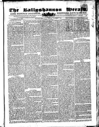 cover page of Ballyshannon Herald published on December 5, 1856