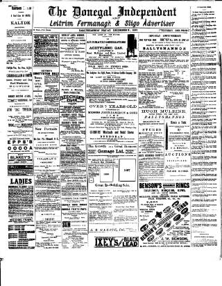 cover page of Donegal Independent published on December 3, 1897