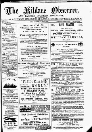 cover page of Kildare Observer and Eastern Counties Advertiser published on June 2, 1883