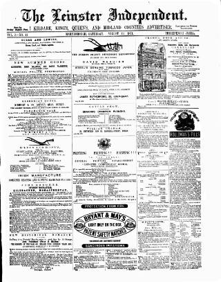 cover page of Leinster Independent published on August 19, 1871