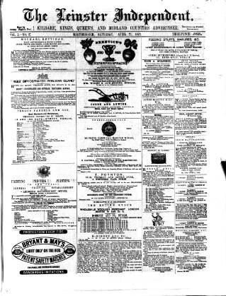 cover page of Leinster Independent published on April 27, 1872