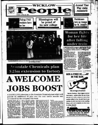 cover page of Wicklow People published on April 26, 1991