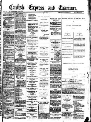 cover page of Carlisle Express and Examiner published on April 23, 1887