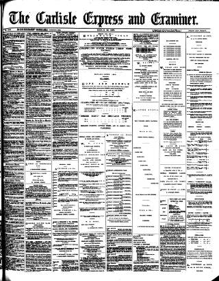 cover page of Carlisle Express and Examiner published on March 29, 1890