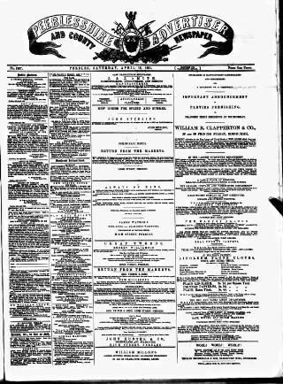 cover page of Peeblesshire Advertiser published on April 16, 1881