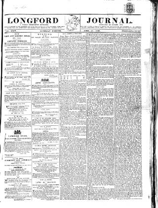 cover page of Longford Journal published on April 26, 1862