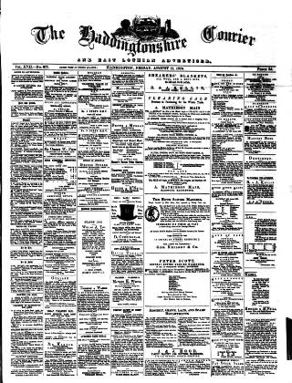 cover page of Haddingtonshire Courier published on August 11, 1876