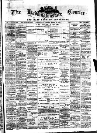 cover page of Haddingtonshire Courier published on March 28, 1890