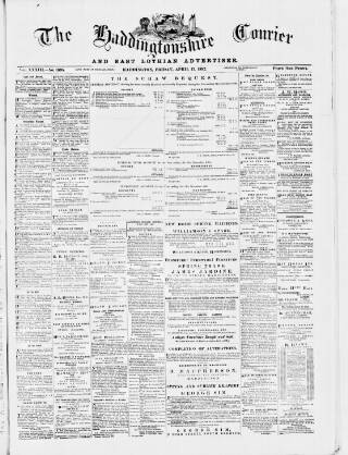 cover page of Haddingtonshire Courier published on April 15, 1892