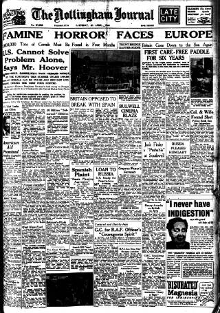 cover page of Nottingham Journal published on April 20, 1946