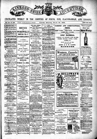 cover page of Kinross-shire Advertiser published on March 29, 1902