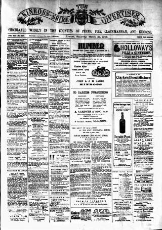 cover page of Kinross-shire Advertiser published on March 28, 1903