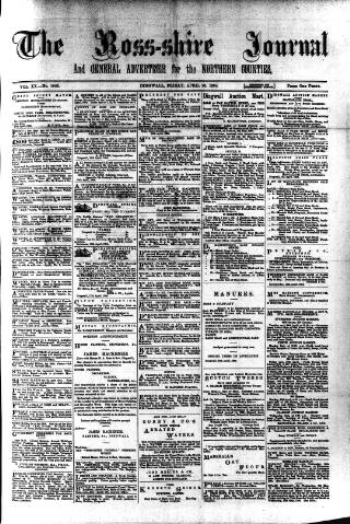 cover page of Ross-shire Journal published on April 20, 1894