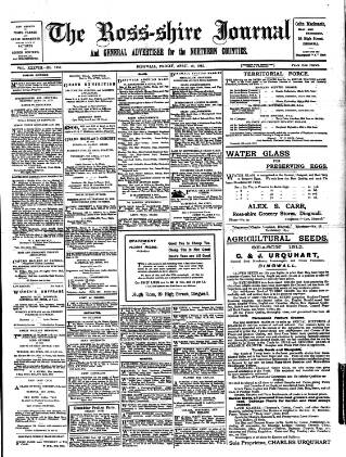 cover page of Ross-shire Journal published on April 19, 1912