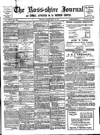cover page of Ross-shire Journal published on April 26, 1912