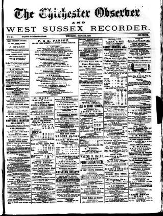 cover page of Chichester Observer published on March 28, 1888