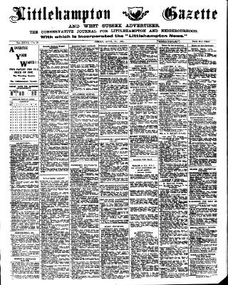 cover page of Littlehampton Gazette published on April 25, 1924