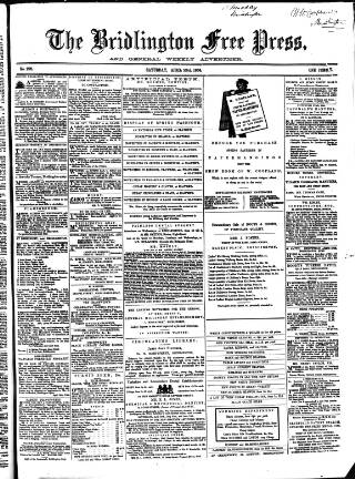 cover page of Bridlington Free Press published on April 23, 1864