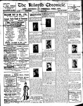 cover page of Kilsyth Chronicle published on August 11, 1916
