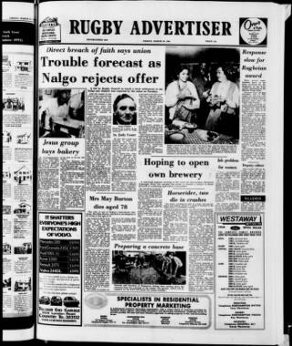 cover page of Rugby Advertiser published on March 28, 1980
