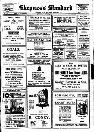 cover page of Skegness Standard published on April 20, 1927