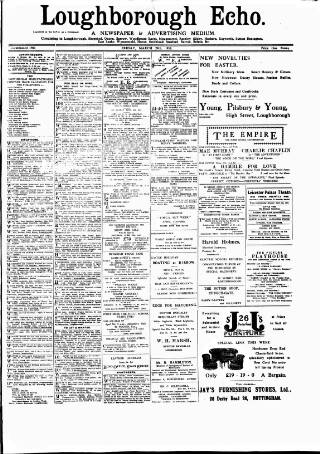 cover page of Loughborough Echo published on March 29, 1918