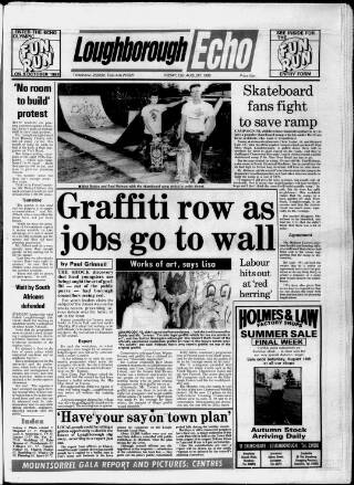 cover page of Loughborough Echo published on August 12, 1988