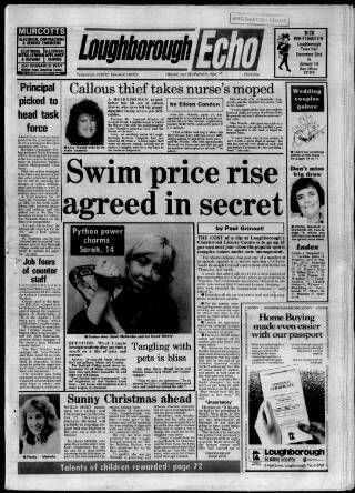 cover page of Loughborough Echo published on December 2, 1988