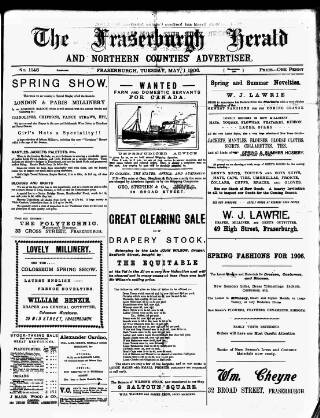 cover page of Fraserburgh Herald and Northern Counties' Advertiser published on May 1, 1906