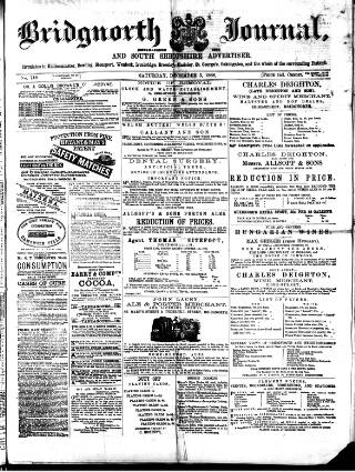 cover page of Bridgnorth Journal and South Shropshire Advertiser. published on December 5, 1868
