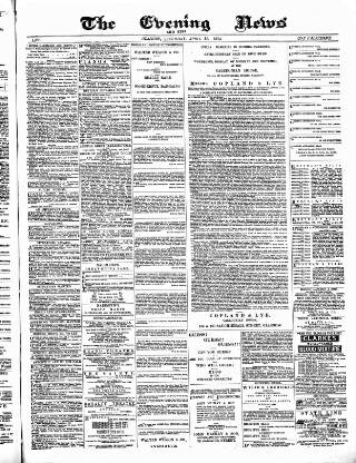 cover page of Glasgow Evening Post published on April 19, 1884